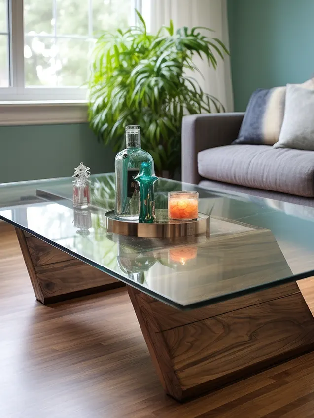 La table basse en verre minimaliste